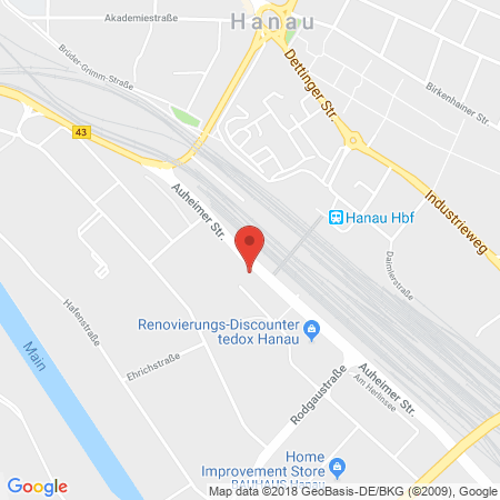 Position der Autogas-Tankstelle: HEM Tankstelle in 63450, Hanau