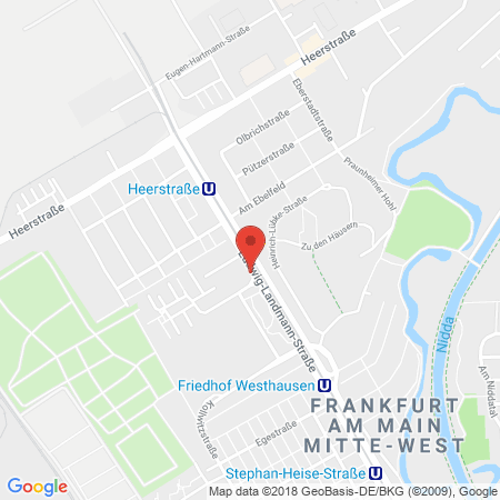 Position der Autogas-Tankstelle: Aral Tankstelle in 60488, Frankfurt