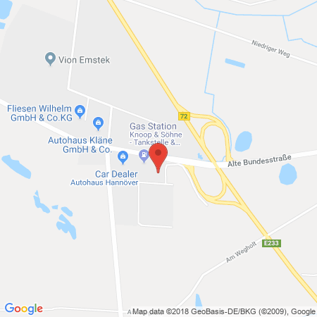 Position der Autogas-Tankstelle: K1 Tankstelle Knoop in 45685, Emstek