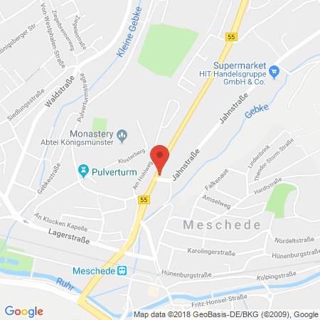 Position der Autogas-Tankstelle: Aral Tankstelle in 59872, Meschede