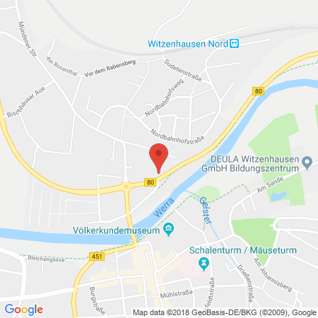 Position der Autogas-Tankstelle: HEM Tankstelle in 37213, Witzenhausen