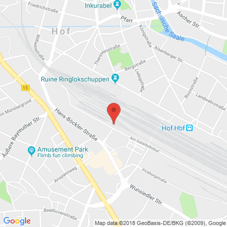 Position der Autogas-Tankstelle: Tankstelle Hof/saale in 95032, Hof