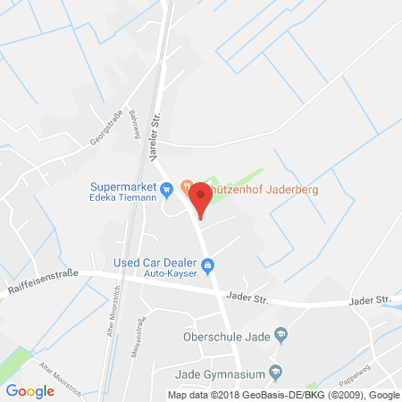 Position der Autogas-Tankstelle: AVIA Tankstelle in 26349, Jade