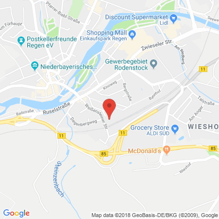 Position der Autogas-Tankstelle: Baywa Tankstelle Regen  in 94209, Regen