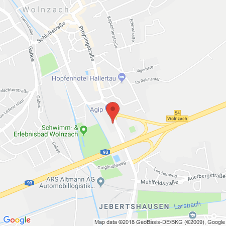 Position der Autogas-Tankstelle: HEM Tankstelle in 85283, Wolnzach
