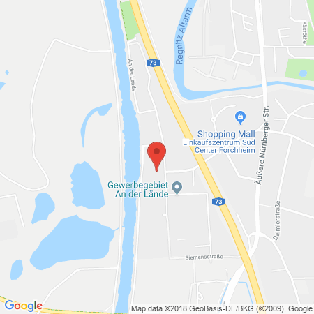 Position der Autogas-Tankstelle: Baywa Tankstelle Forchheim  in 91301, Forchheim