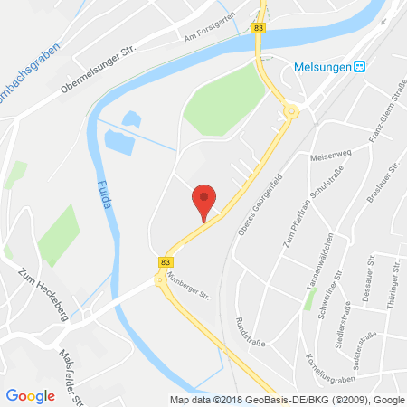 Position der Autogas-Tankstelle: AVIA Tankstelle in 34212, Melsungen