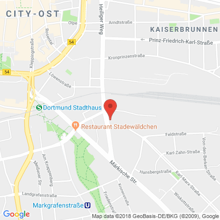 Position der Autogas-Tankstelle: Dortmund in 44141, Dortmund