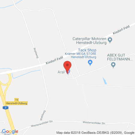 Position der Autogas-Tankstelle: Aral Tankstelle in 24558, Henstedt-ulzburg
