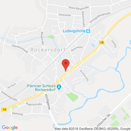 Position der Autogas-Tankstelle: Supol Tankstelle in 90607, Rückersdorf