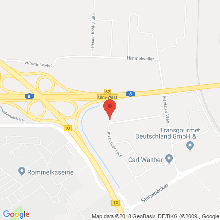 Position der Autogas-Tankstelle: AVIA Tankstelle in 89081, Ulm