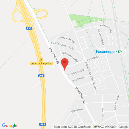 Position der Autogas-Tankstelle: Elan Unterhaching in 82008, Unterhaching