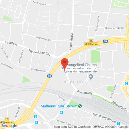 Position der Autogas-Tankstelle: Khg Tankstelle Mülheim in 45476, Mülheim An Der Ruhr