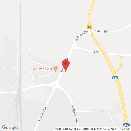 Position der Autogas-Tankstelle: Aral Tankstelle in 50321, Brühl