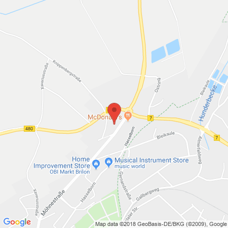 Position der Autogas-Tankstelle: Shell Tankstelle in 59929, Brilon