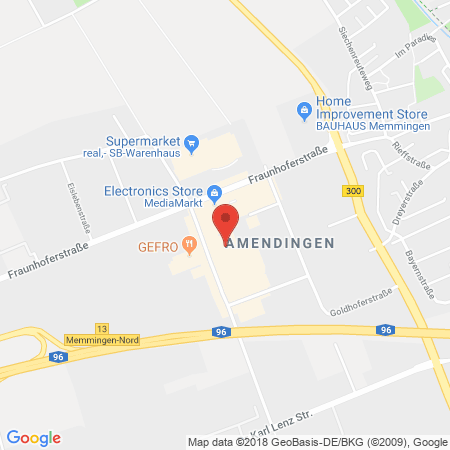 Position der Autogas-Tankstelle: V-markt Memmingen in 87700, Memmingen