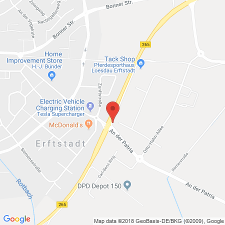 Position der Autogas-Tankstelle: JET Tankstelle in 50374, Erftstadt
