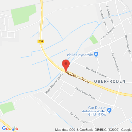 Position der Autogas-Tankstelle: JET Tankstelle in 63322, Roedermark