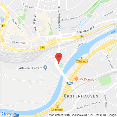 Position der Autogas-Tankstelle: Shell Tankstelle in 66333, Voelklingen