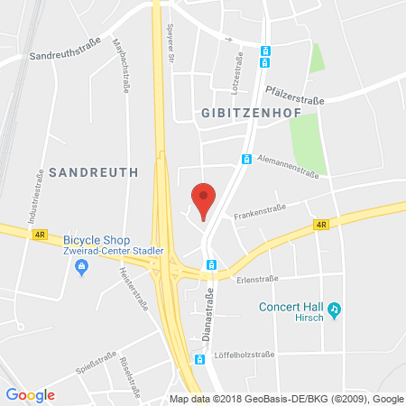 Position der Autogas-Tankstelle: Supol Tankstelle in 90443, Nuernberg
