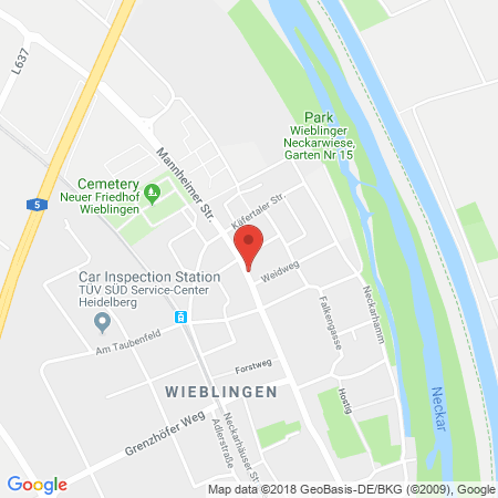 Position der Autogas-Tankstelle: Aral Tankstelle in 69123, Heidelberg