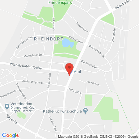 Position der Autogas-Tankstelle: Aral Tankstelle in 51371, Leverkusen