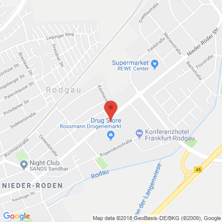 Position der Autogas-Tankstelle: Tankcenter Rodgau in 63110, Rodgau