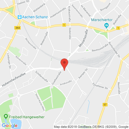 Position der Autogas-Tankstelle: Aachen , Habsburger Allee 3 in 52064, Aachen 