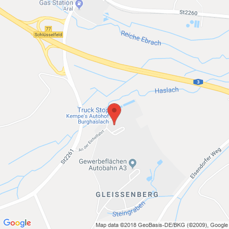 Position der Autogas-Tankstelle: Esso Tankstelle in 96152, Burghaslach