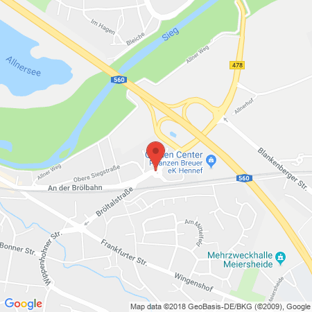 Position der Autogas-Tankstelle: Shell Tankstelle in 53773, Hennef