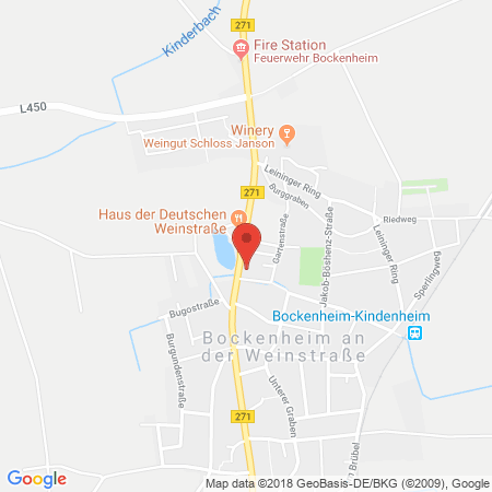 Position der Autogas-Tankstelle: Aral Tankstelle in 67278, Bockenheim