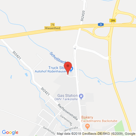 Position der Autogas-Tankstelle: Esso Tankstelle in 97355, Ruedenhausen