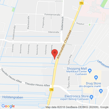 Position der Autogas-Tankstelle: Esso Tankstelle in 27474, Cuxhaven
