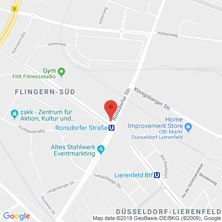 Position der Autogas-Tankstelle: Shell Tankstelle in 40233, Düsseldorf