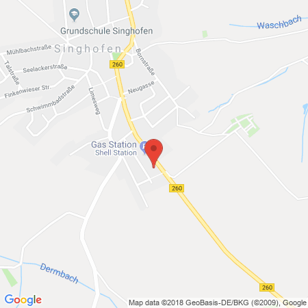 Position der Autogas-Tankstelle: Shell Tankstelle in 56379, Singhofen