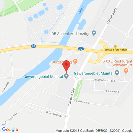 Position der Autogas-Tankstelle: Schweinfurt in 97424, Schweinfurt