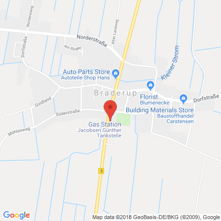 Position der Autogas-Tankstelle: Avia Tankstelle in 25923, Braderup
