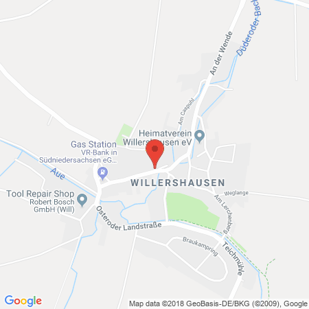 Position der Autogas-Tankstelle: Vr-bank In Südniedersachsen Eg in 37589, Kalefeld-willershausen