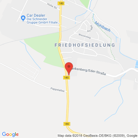 Position der Autogas-Tankstelle: Frankenberg, An Der B 180 in 09669, Frankenberg