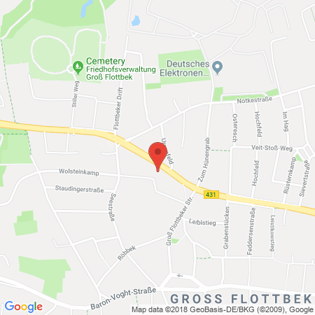 Position der Autogas-Tankstelle: Shell Tankstelle in 22607, Hamburg