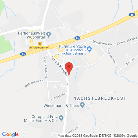 Position der Autogas-Tankstelle: Shell Tankstelle in 42279, Wuppertal