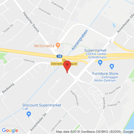 Position der Autogas-Tankstelle: Elan Delmenhorst in 27755, Delmenhorst