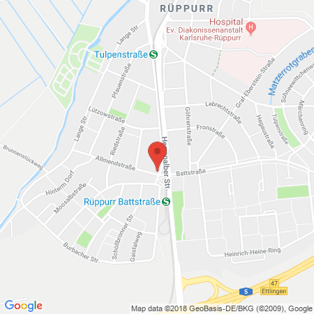 Standort der Tankstelle: Eberhardt, Rastatter Straße, Karlsruhe in 76199, Karlsruhe