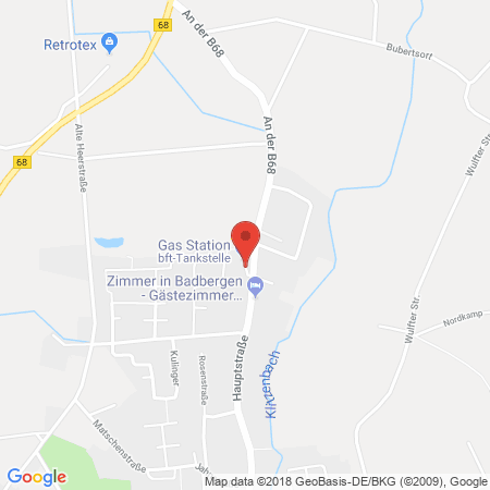 Position der Autogas-Tankstelle: Bft Badbergen B68 in 49635, Badbergen