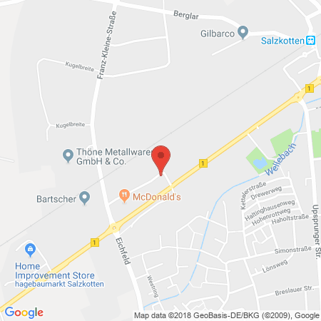 Standort der Autogas Tankstelle: Halfmann Mineralöl GmbH in 33154, Salzkotten