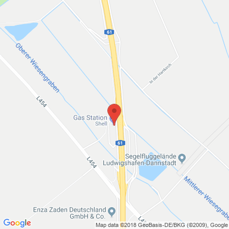 Position der Autogas-Tankstelle: Dannstadt West in 67125, Dannstadt