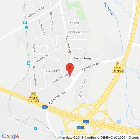 Position der Autogas-Tankstelle: HEM Tankstelle in 38110, Braunschweig