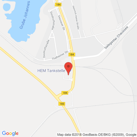 Position der Autogas-Tankstelle: HEM Tankstelle in 06803, Greppin