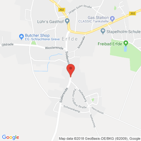 Position der Autogas-Tankstelle: Freie Tankstelle Wulff in 24803, Erfde