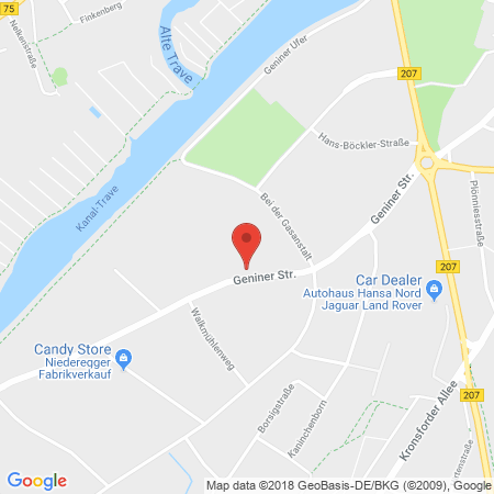 Position der Autogas-Tankstelle: HEM Tankstelle in 23560, Lübeck